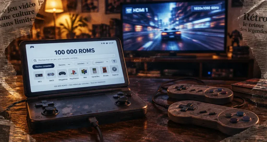 Console retrogaming 100000 jeux : catalogue et puce